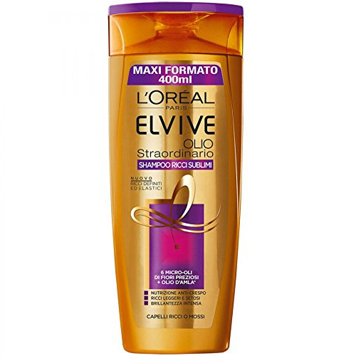 Elvive Ricci Sublimi Shampoo Idratante 400 ml Capelli Lisci, Ricci, Volume