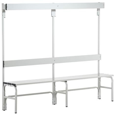 Sypro | Wolf® Umkleidebank für Nassräume mit Rückenlehne 1,50 m | Ohne Schuhrost