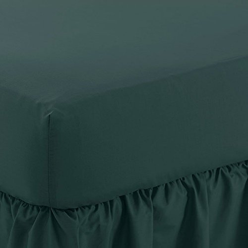 Plain Fitted Bed Sheet - 144 Thread Count Bottle Green Single