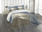 ABAKUHAUS Nautisch Tagesdecke Set, Segelschiff auf Sonnenuntergang, Set mit Kissenbezügen Mit Digitaldruck, für Doppelbetten 220 x 220 cm, Blue beige weiß
