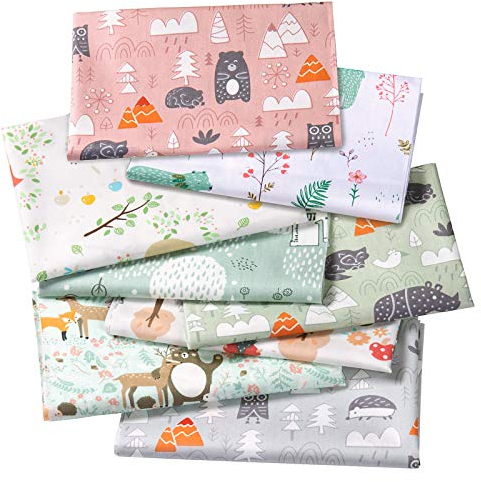 Baumwollstoff Patchwork Stoffe, Comius Sharp 8 Stück DIY Baumwoll Cartoons Gedruckt Craft Stoffe, Patchwork für das Nähen DIY Handwerk, 50cm x 40cm (B)
