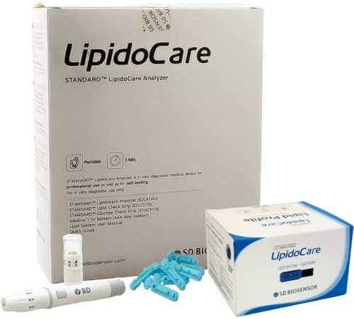 LipidoCare Meter + Lipid Profile Test Strips + Lancing Device and Lancets