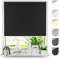 Tom'Shop® Verdunkelungsrollo Klemmfix ohne Bohren[Schwarz, 130cm x 220cm] Seitenzugrollo Thermorollo Klemmrollo mit Klemmträger Fensterrollo Super Blackout Rollo