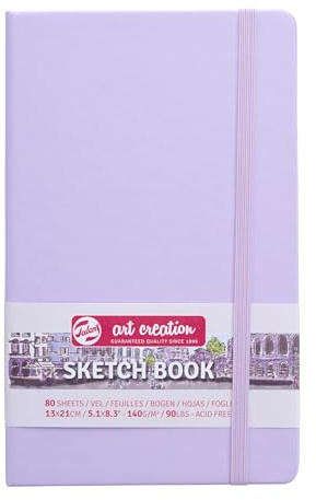 Talens Art Creation T9314-132M 452175 Talens Art Creation Sketchbook, Drawing Notebook, 5.1 x 8.3 inches (13 x 21 cm), Pastel Violet