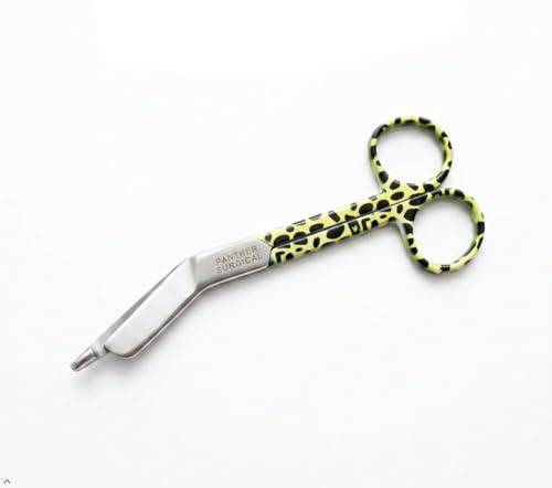 Forbici per bendaggi Lister in acciaio inox, 14 cm, multicolore, per primo soccorso e primo soccorso (motivo leopardato)