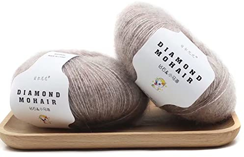 2 Rotoli Filo per Maglieria Mohair Morbido Filato di Mohair per Lavorare a Maglia Filato Leggero Maglieria a Mano Gomitoli di Filato Filato per Maglieria in Lana per Abbigliamento Sciarpe