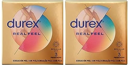 Durex Real Feel Preservativo Uomo Preservativi Senza Lattice Invisibili Sensitivi Extra Lubrificato Conservanti 2 Confezioni Totale 6 Pezzi