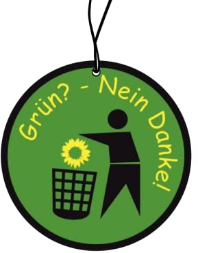 2x Grün Nein Danke Duftbaum Auto die Grünen Politik, Auto Duftspender, Duftbaum Auto tuning car air freshener, Duftanhänger Auto, Duftbaum Set Auto