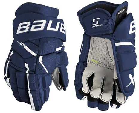 Bauer Supreme MACH Handschuhe Senior, Größe:15 Zoll, Farbe:Navy