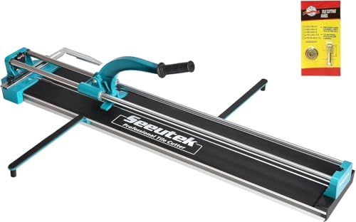 Seeutek Manual Tile Cutter, 24 inch Professional Porcelain Ceramic Tile Cutter, Double Rails Design Tile Cutter Tool, with Tungsten Carbide Cutting Wheel and Laser Guide Positioning