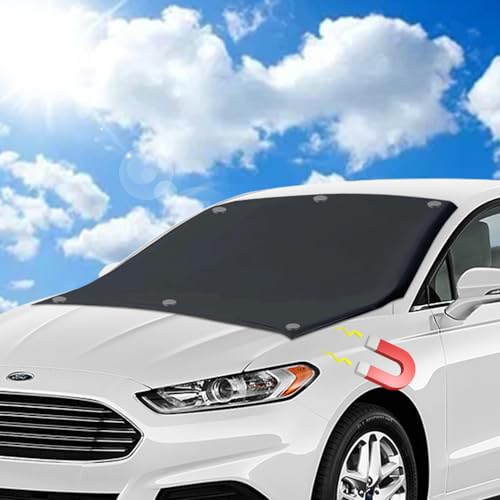 Udbrud Copertura Parabrezza Auto, Protezione Parabrezza Magnetico Anti UV Telo Copri Parabrezza Copertura Protezione Anti Givre et Neige, UV, Soleil, Poussière, Adatto la Maggior Parte dei Veicoli