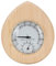 Thermo Hygrometer Sauna, Sauna Thermometer Hygrometer Holz, 16.5x14cm, Tropfenförmiges 2-in-1 Thermo-Hygrometer, Temperaturbereich 10°C - 120°C, Luftfeuchtigkeitsbereich 0%-100%, für Sauna,Dampfbäder