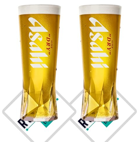 Roxley Asahi Lager Beer X2 Pint-Glas, Asahi-Gläser, 56 cl
