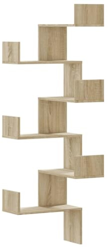 vidaXL Estantería de Pared de Esquina Madera Roble Sonoma 45x45x147 cm, Estante de Esquina, Estante montado en la Pared, Estante de exhibición de Pared