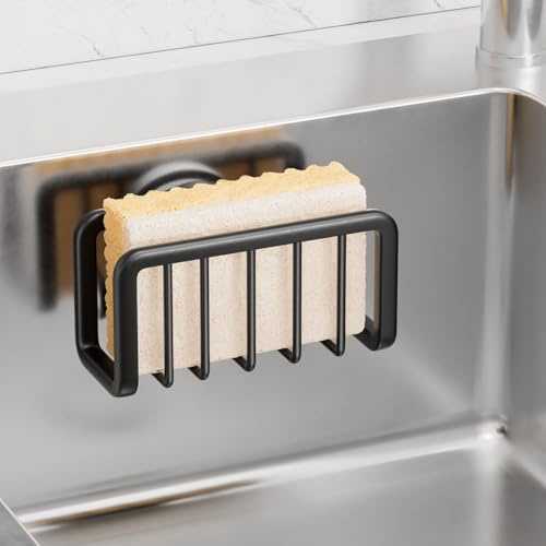 TAILI Soporte Estropajo Fregadero con Ventosa para la Cocina - Negro