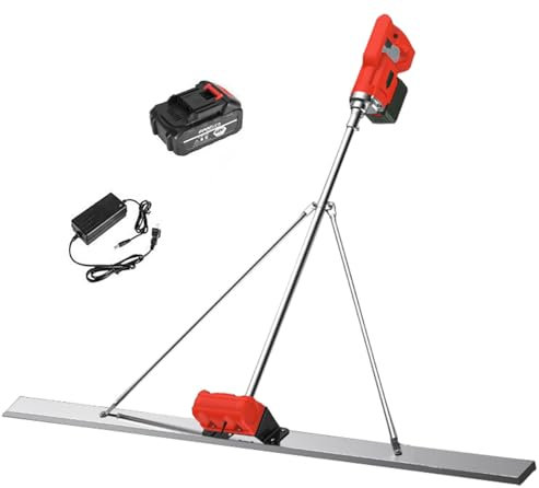 Strumento Vibrante per Finitura del Calcestruzzo, Strumento di finitura per massetto di superficie in calcestruzzo con raschietto e motore vibrante, per la lavorazione del calcestruzzo,1Battery