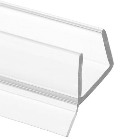 Guarnizione inferiore per porta della doccia senza cornice per porte in vetro spesso da 1/4, lembo singolo, 91,4 cm, vinile trasparente (confezione singola)