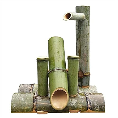 Fontana in bambù fatta a mano – Scultura giapponese da giardino a cascata pompa scultura per esterni arti e mestieri decorazione tranquilla fontana d'acqua per ornamenti da giardino e relax