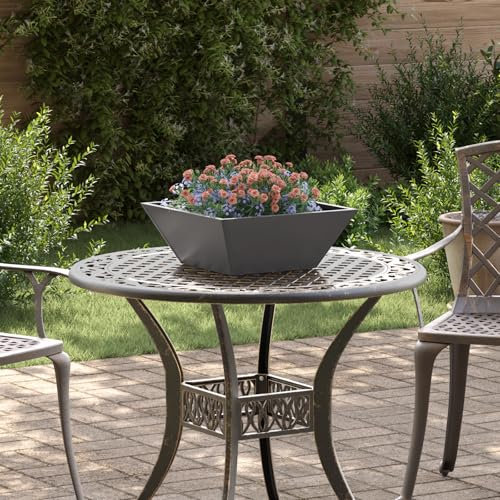 SKM Metallpflanzgefäß Schwarz Metall 40 x 40 x 15 cm Pflanzgefäße,Heim & Garten,Rasen & Garten,Gartenpflege,Blumentöpfe & Pflanzgefäße,Schwarz,8.45KG,873811