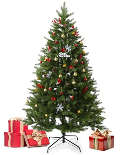 EVGN Sapin de Noël Artificiel de 240 cm - avec Branches réalistes en polyéthylène et PVC et Support en métal Robuste - Dense, Durable, réaliste - Décoration de Noël pour l'intérieur