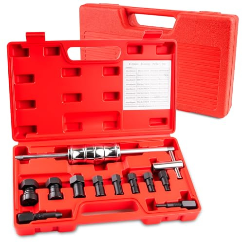 Siapupy 12pcs Blind Hole Collet Bearing Puller Set with Slide Hammer and Expandable Collets 8-32mm, Pilot Bearing Removal Tool for Internal, Wheel Bearings in Automotive and Motorcycle Use