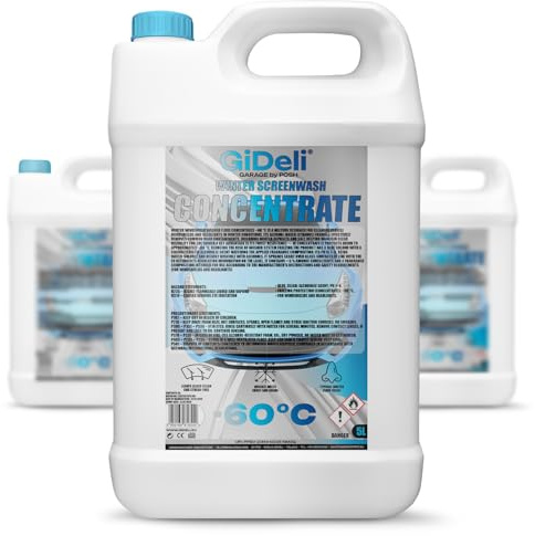 GiDeli Antigel concentré pour pare-brise - 3 x 5 l - Antigel -60 °C - Eau de nettoyage pour protection contre le gel - Nettoyant pour vitres d'hiver