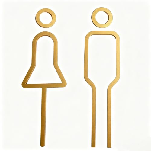 Nivofu Carteles de Baño Adhesivos, Señalización WC Hombre y Mujer en Acrílico Premium, Placa para Puerta de Aseo, Diseño Moderno para Oficina, Hotel y Restaurante, Fácil Instalación
