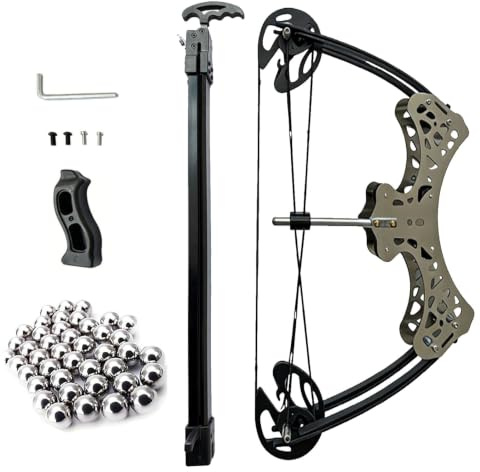 45lb Compound Bow Set for Adults – Repeating Bow for Steel Balls and Arrows, Folding Design, for Target Practice & Outdoor Hunting