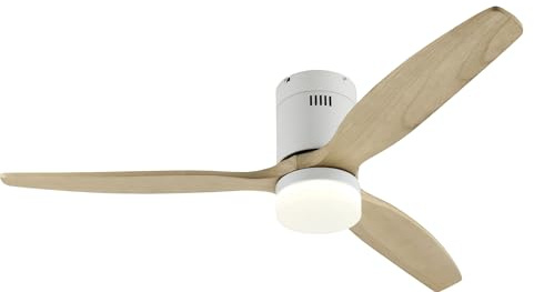 Corberó - Ventilador de Techo con Luz LED 132 cm | CVTGHC4 |Silencioso | 6 Velocidades | Diseño Nórdico | Temporizador|Mando a Distancia | Modo Verano - Inverno |Aspas de Madera Clara