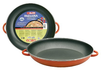 IBILI - Paellera orange - 38 cm - Acero esmaltado vitrificado - 8 raciones - Apto para induccion