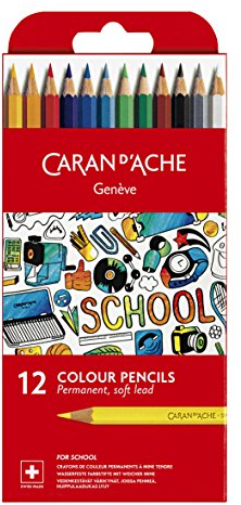 CARAN D'ACHE 1291.712 Buntstifte SCHOOL, permanent, 12er Karton-Etui
