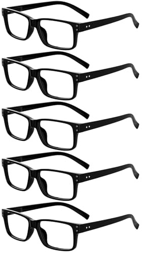 Eyekepper Vintage Reading Glasses-5 Pack Black Frame Glasses for Men Reading,Reader Eyeglasses Women