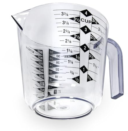 Chef Craft Select Plastic Measuring Cup, 4 Cup, Clear