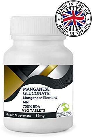 Manganese Gluconate 122mg 120 Tablets Manganese Element 14mg Health Supplements Nutrition Pills - HM
