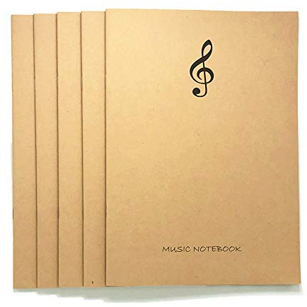 5 Stück blanko Notenblätter: Musik-Manuskript-Papier/Mitarbeiterpapier/Musiker-Notizbuch.