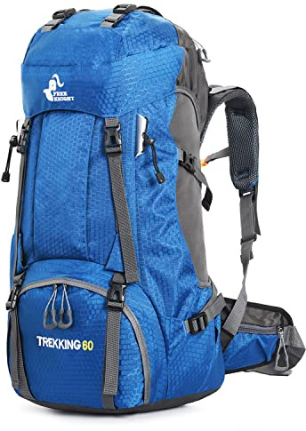 Bseash 60L Waterproof Hiking Camping Backpack with Rain Cover, Lightweight Outdoor Sport Travel Daypack Rucksack for Climbing Skiing