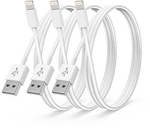 3Pack Apple MFi Certified iPhone Charger 1M,iPhone Lightning to USB A Cable 1 Meter,Fast Charging Cable Lead for iPhone 13 12 SE 2020 11 Xs Max XR X 8 Plus 7 Plus 6 Plus 5s SE iPad Pro