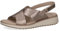 CAPRICE Damen Sandalen flach aus Leder mit Klettverschluss, Beige (Taupe Metallic), 38 EU