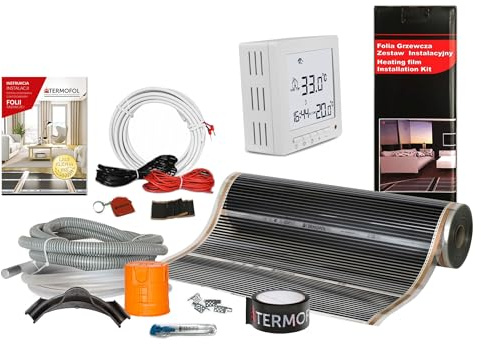 Termofol Riscaldamento Elettrico a Pavimento Set - Kit Riscaldamento con Termostato H2 Riscaldamento ausiliario Potenza 220W/m² - Superficie 1,5 m² Riscaldamento Elettrico a Pavimento