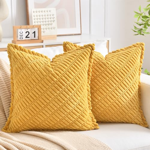LRartdeco Juego de 2 Funda de Cojines 40x40 Pana Suave Cojines Decorativos Moderno Estilo para Sofa Cama Dormitorio Sala de Estar Habitación de Los Niños Dormitorio Oficina