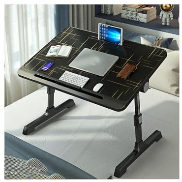 HUFIREHU Soffa Frukostbord Laptopbordet FöR SäNg BäRbart Laptopbord Med LåDor Skrivbord På SäNg SäNgbricka FöR Att äTa Frukost HopfäLlbart SäNgbord FöR Laptop Frukostbricka Med Vikbara Ben(Basic model