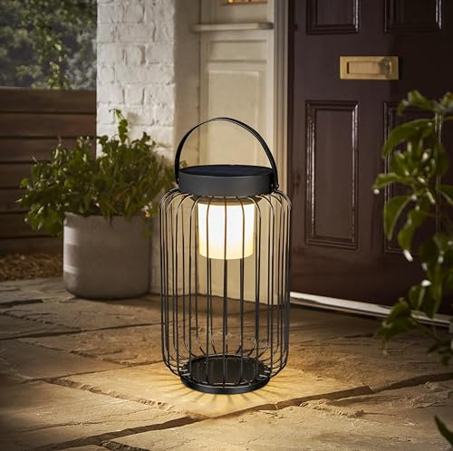 INSPINOVIA Solar Laterne | Tischlaterne | Solarlampe für Ihren Außen- und Innenbereich | Tischlampe | Wiederaufladbar auch ohne Sonnenenergie | Mit An-/Aus-Schalter (Modell 2: Lang)