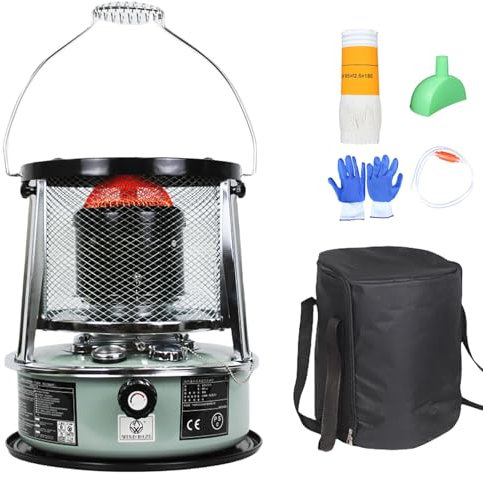 Patio Cherosene Riscaldatore Portatile E Autonomo Radiatore Riscaldatore Riscaldamento Surround a 360° Mobile Non Elettrico Stufa Riscaldante Da Esterno Da Terrazzo per Fuori E Dentro