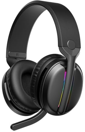 MANKIW Cascos Gaming Inalámbricos Estéreo HiFi con Micrófono Antirruido, Auriculares Bluetooth 5.4 con Baja Latencia para Juegos, 2,4GHz Conexión Tri-Modal, 40 Horas de Reproducción