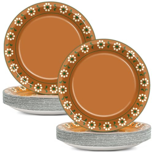 CHUNNIN 50Pcs Platos De Barro Mexicanos 7 Inch Mexican Paper Dessert Plates
