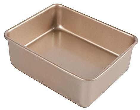DONFAMDS Teglia Antiaderente Quadrata Per Dolci 21x21x8 Cm Stampo Per Torta e Piastra Per Barbecue Facile Da Pulire e Per Cucinare Adatta Per Pane e Dessert