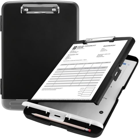 Fangxuee Archivador Grande A4 Impermeable con Ranura para Bolígrafo, Carpeta de Plástico de Escritorio, Almacenamiento de Archivos de Datos con Clip para Pizarra de Escritura para Oficina.