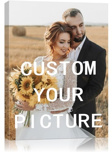Canvas Prints with Your Photos(Framed 8×10), Ship Next Day Personalized Wall Art for Living Room, Bedroom, Office Decor, Custom Photo Gift for Family, Friends, Couples, Ready to Hang