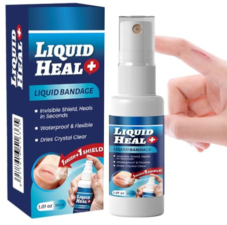 Vhjlfig Spray impermeabile per ferite da 30 ml, invisibile, 10,5 x 3,6 x 4 cm, pellicola curativa, spray per la cura delle ferite, per tagli e, sigillatura per la cura delle ferite