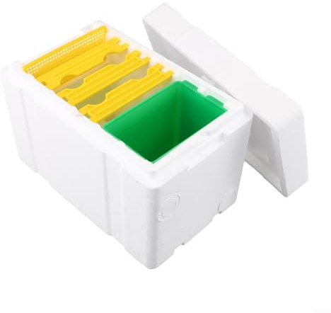 Queen Bee - Caja de apareamiento para mini colmena de núcleo, madera de cedro, casa de abejas de espuma, herramienta portátil de polinización y cría para jardín para apicultura, 24 x 16 pulgadas
